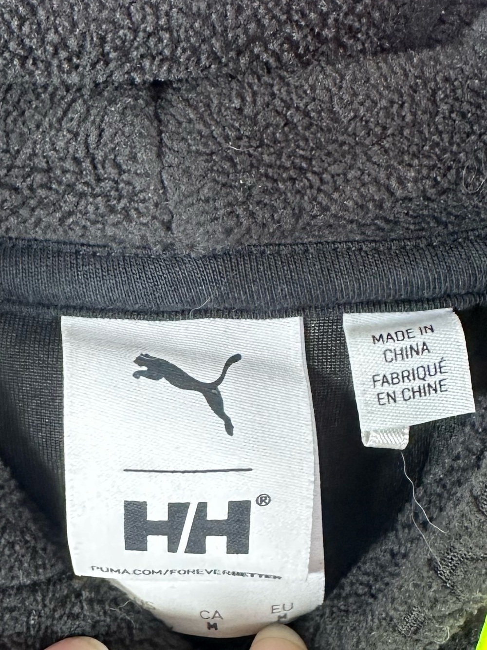 Puma x Helly Hansen Hoodie Women's M Black Cropped Reflective Tech Polar Fleece - Picture 8 of 14